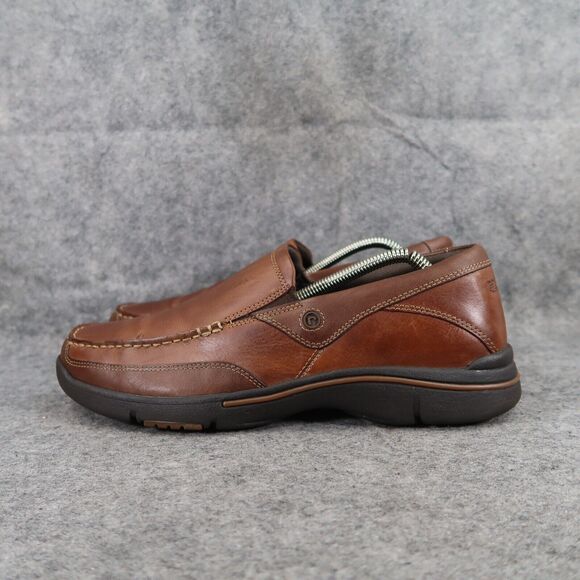 Rockport Shoes Mens 9 Slip On Loafer Casual Leather Comfort Moc Brown Work Walk - Picture 4 of 16